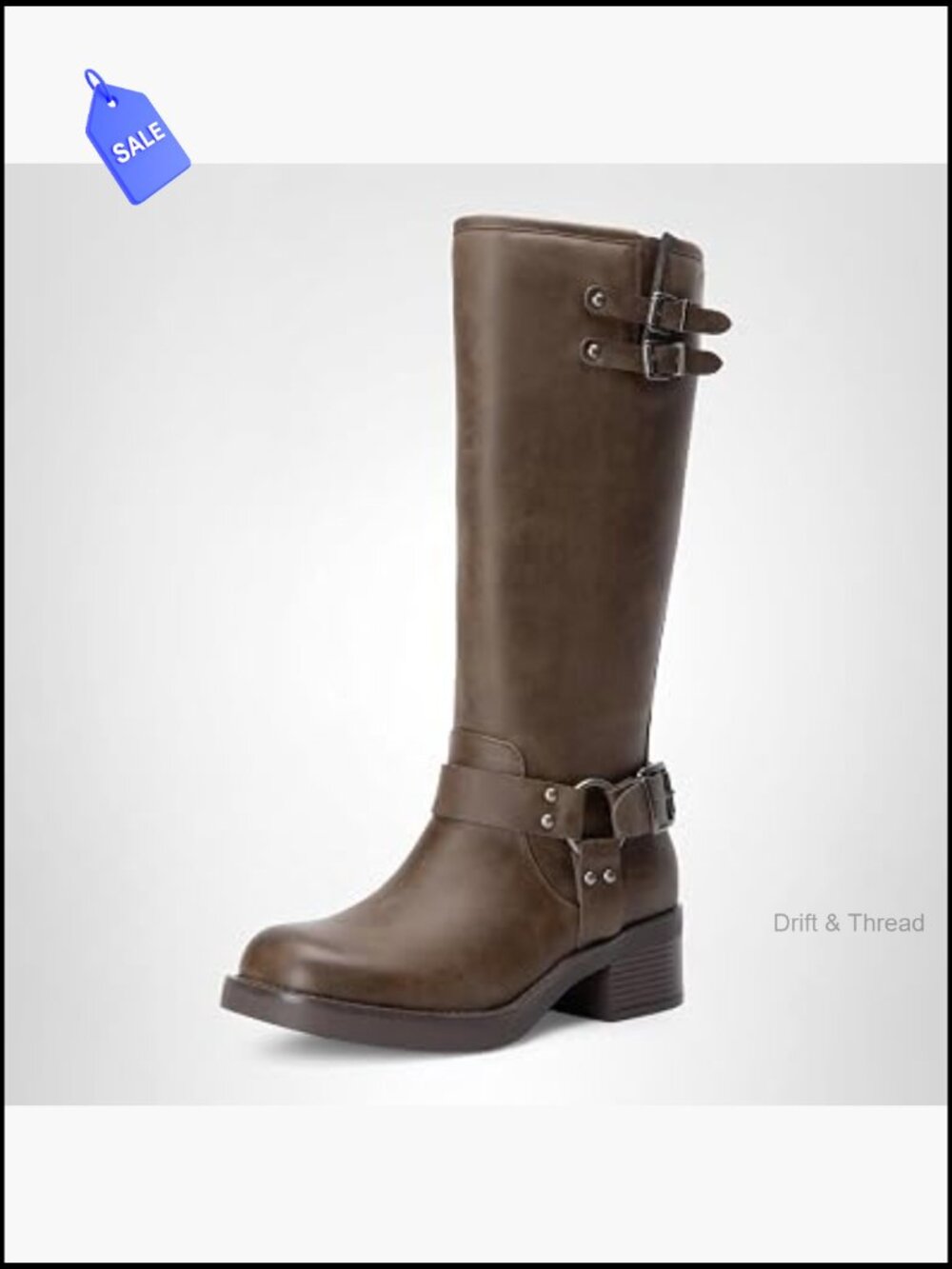Knee High Lace Up Combat Boots Chunky Heel Side Zipper